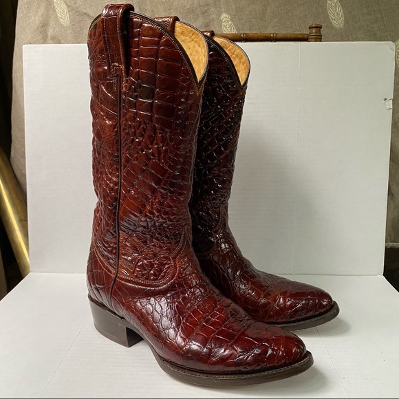 Vintage Other - RUDEL Rogers Alligator Croc Leather Cowboy Boots